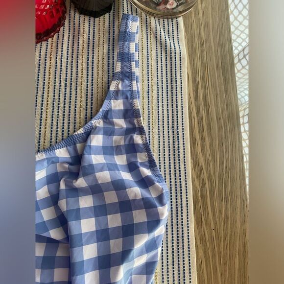 J. CREW Swimsuit Womens Size 4 Gingham Check White And Light Blue One Piece - Picture 5 of 13